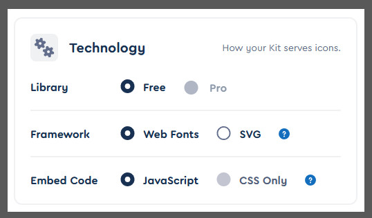 FrameworkをWeb Fontsに変更