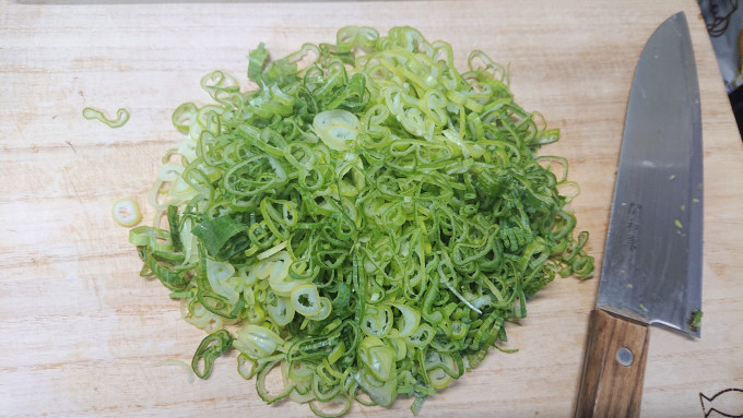 小口切りにした青ネギ